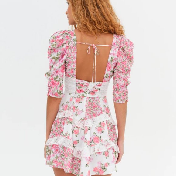 FOR LOVE & LEMONS Rosalyn Mini Dress in Pink (size XS) NWT - Picture 2 of 10